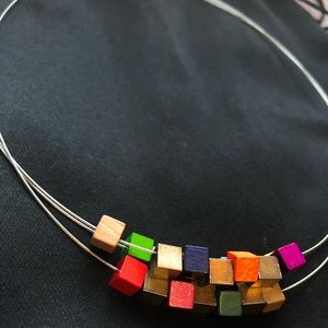 Multicolor Three Strand Cube Necklace MOMA